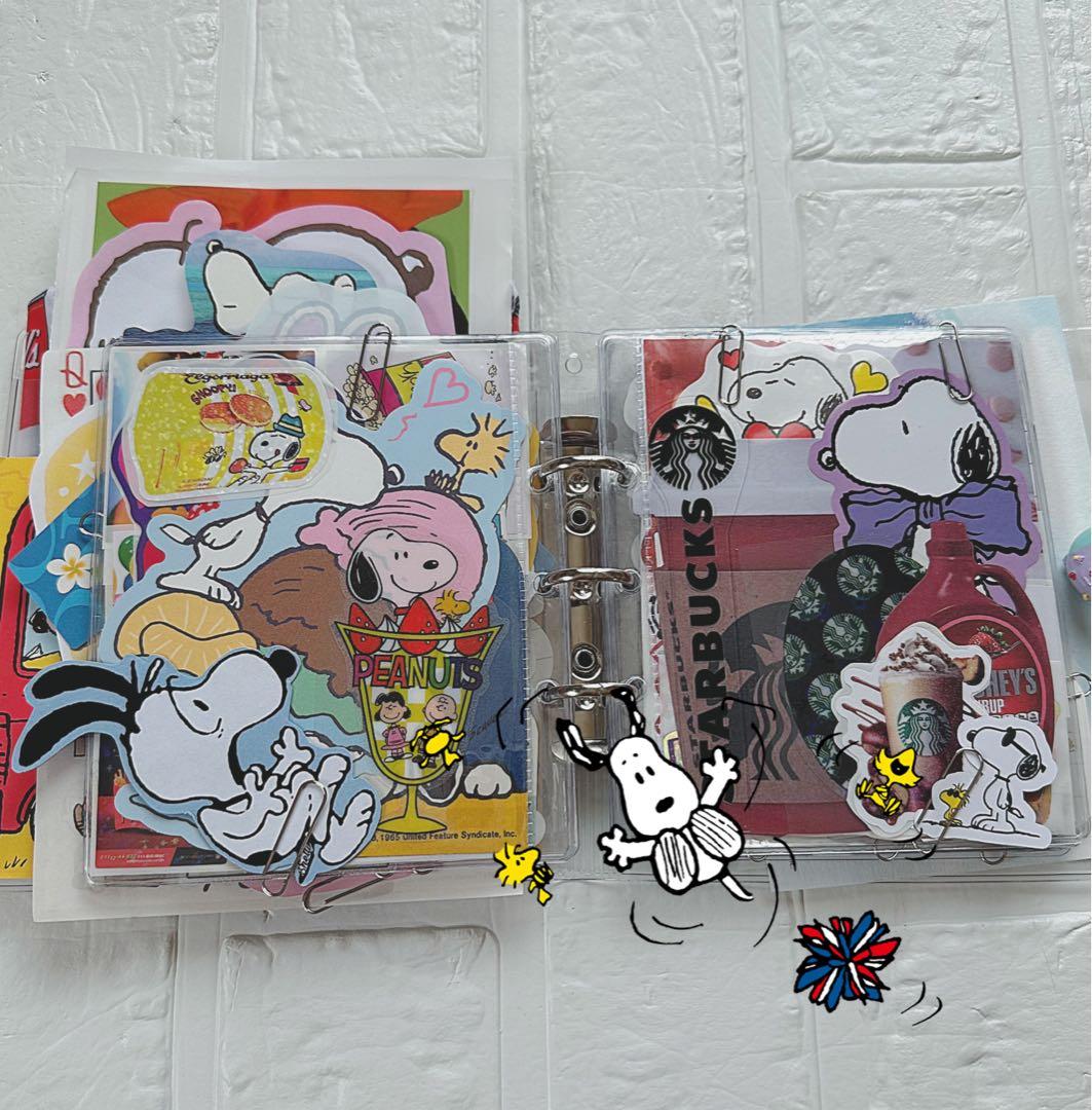 スヌーピーおすそ分けファイル♡アメキャラ＆スタバ限定1セット増量♡レア入り·͜·ᰔᩚ