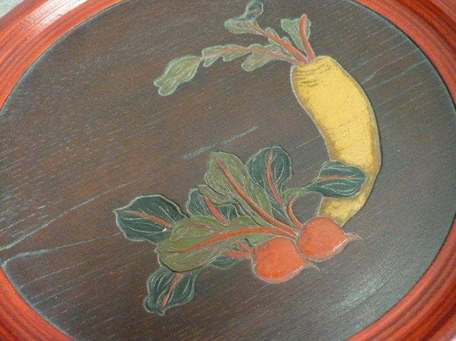 彫刻 野菜盆 3枚 [B31336]