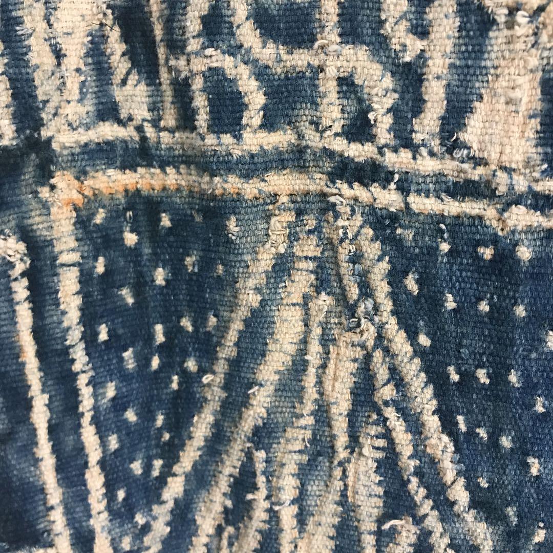 アフリカ　バミレケ布　藍染　アンティーク