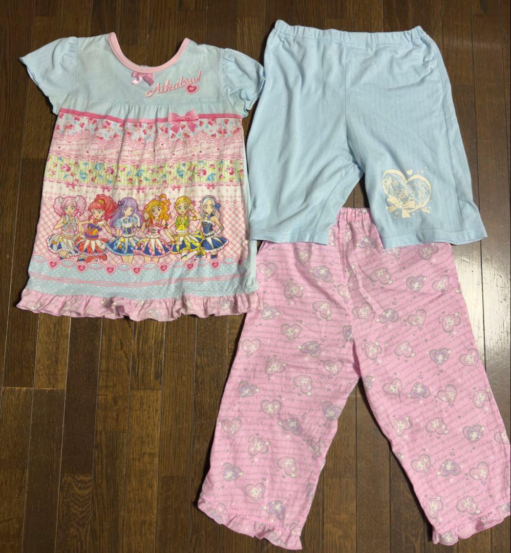 さ*ち様 プリキュア-アイカツパジャマ&ラップタオルセット 130&140㎝