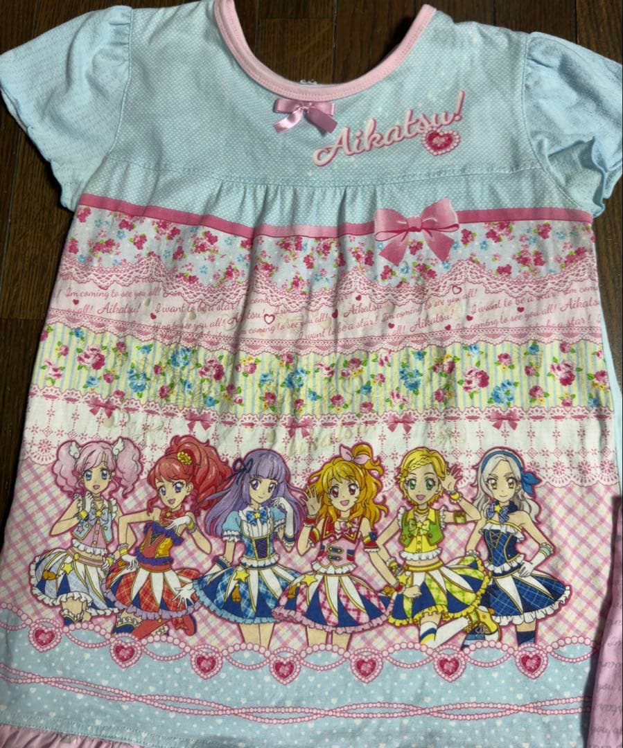 さ*ち様 プリキュア-アイカツパジャマ&ラップタオルセット 130&140㎝