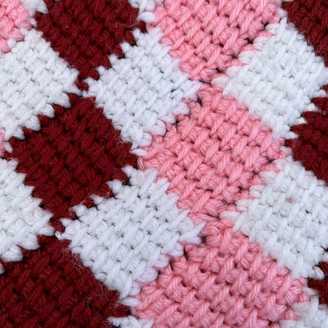 【USA vintage】 グラニーブランケット　エントレラック　ひざ掛け　ラグ