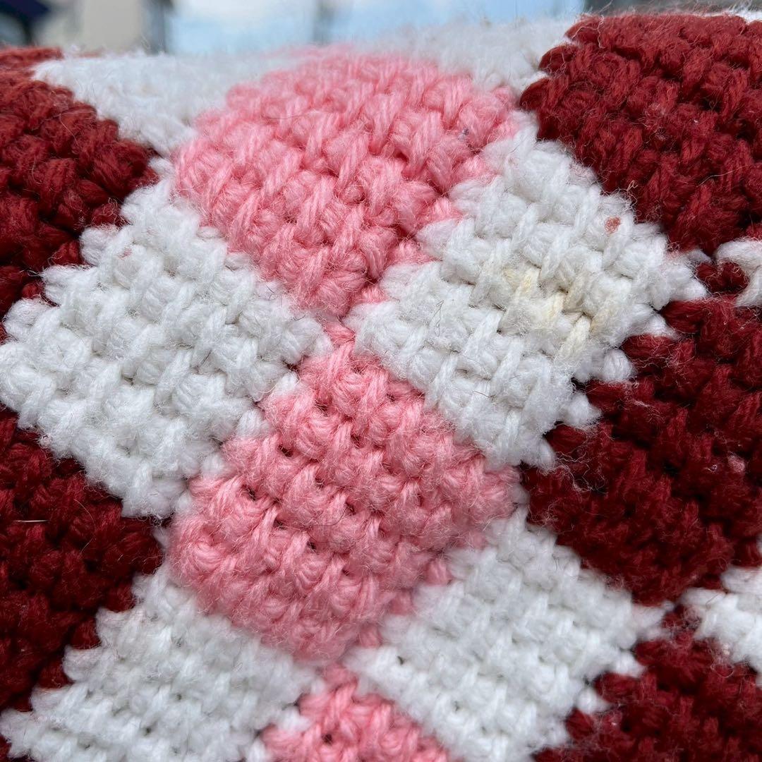 【USA vintage】 グラニーブランケット　エントレラック　ひざ掛け　ラグ