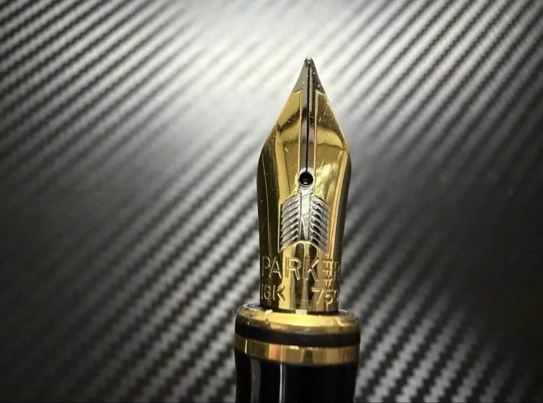 美品 パーカー デュオフォールド マーブルブルー F インターナショナル 万年筆