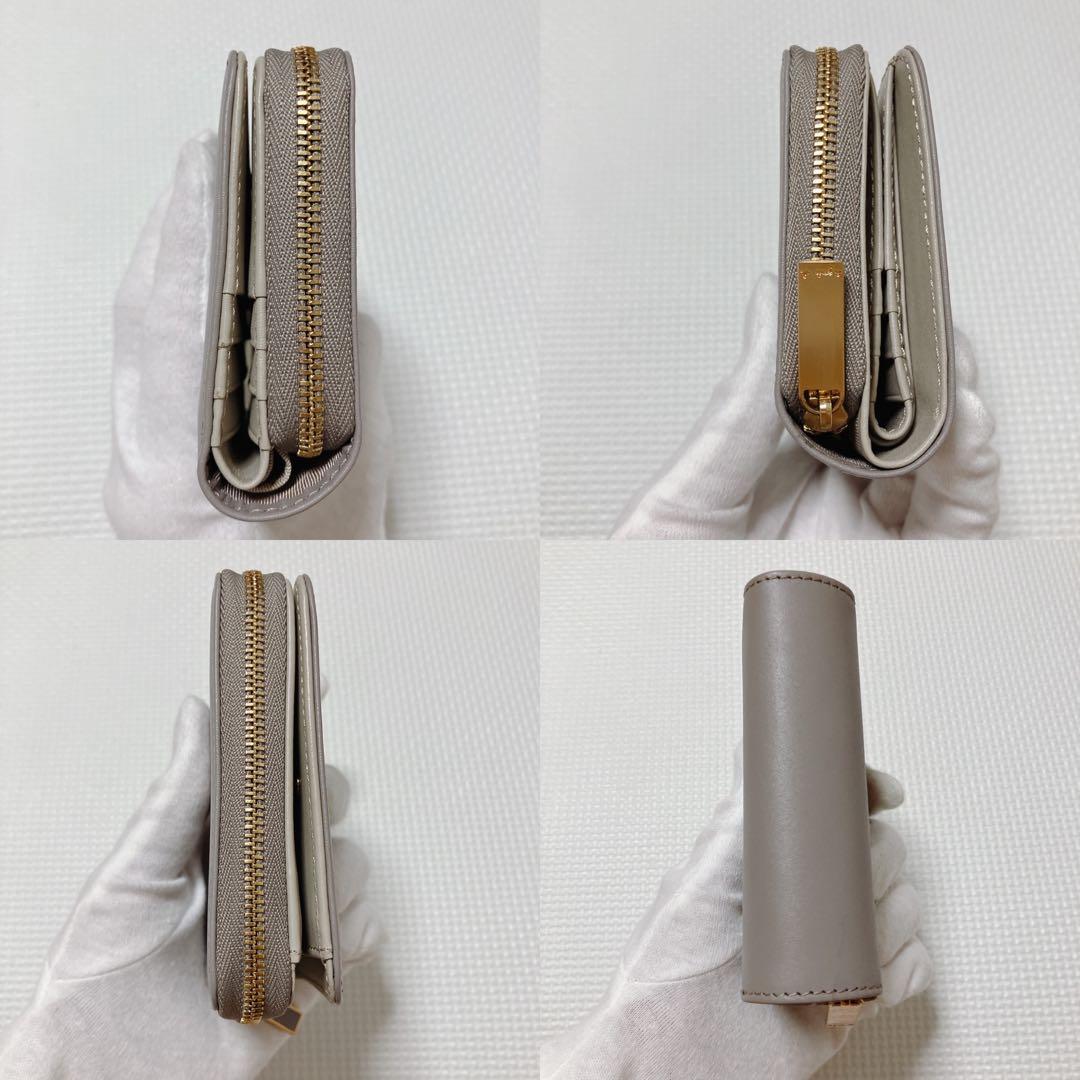 未使用　agnes b. アニエスベー レザー二つ折り財布　グレー