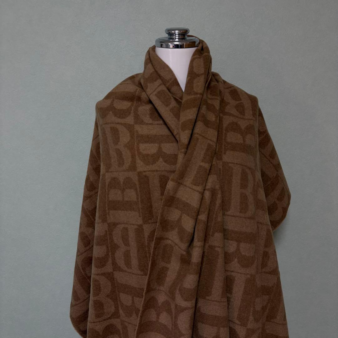希少　Burberrys バーバリー　大判　Bロゴ　マフラー　ストール　美品