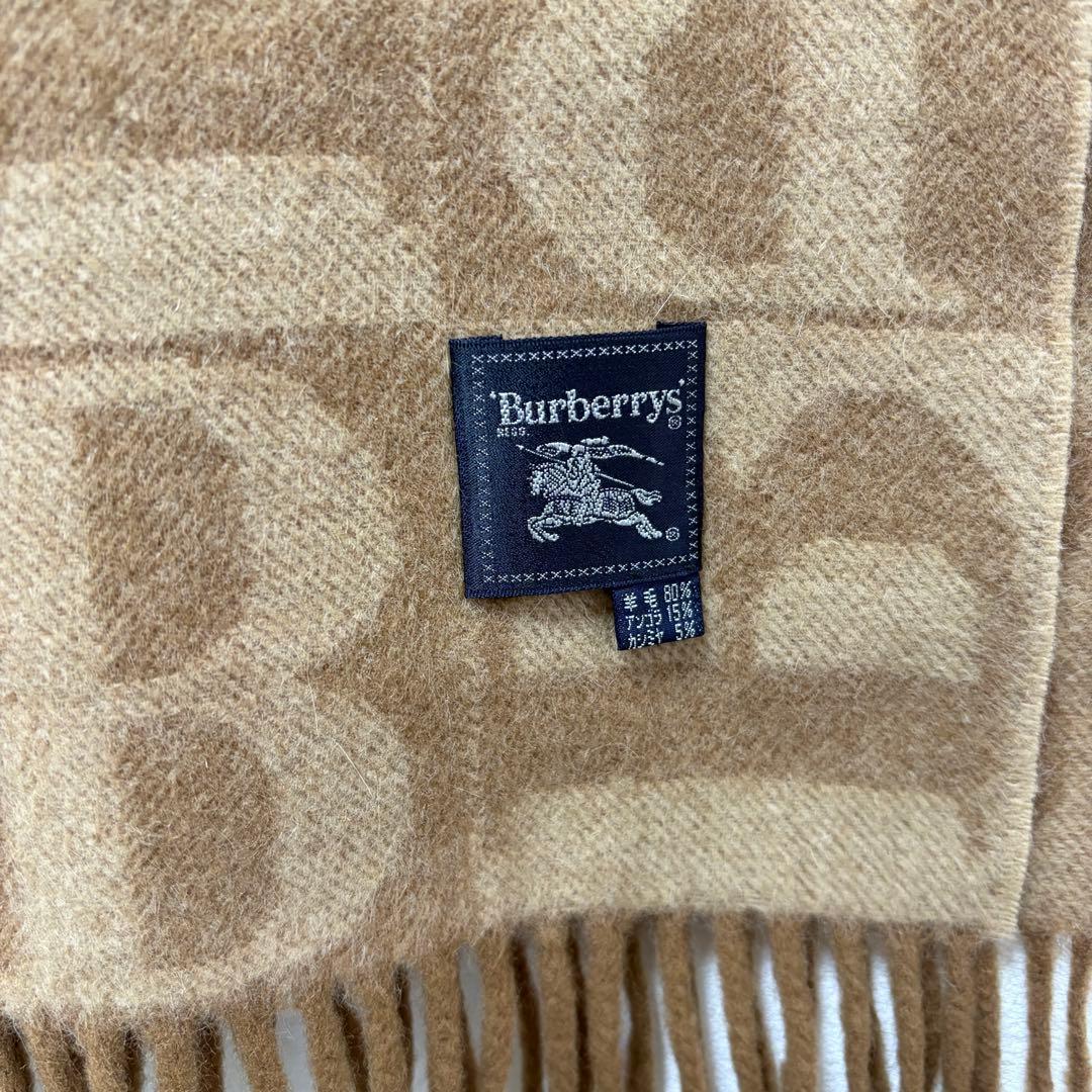 希少　Burberrys バーバリー　大判　Bロゴ　マフラー　ストール　美品