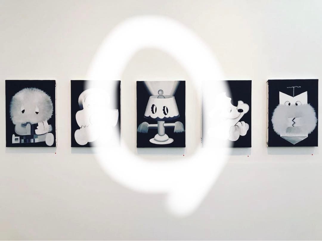 イデタツヒロ TIDE 原画　ANGRY CAT LUMINAIRE アート