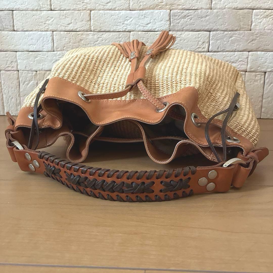 IENA ラフィア×レザー トート＆ショルダーバッグ Made in Italy