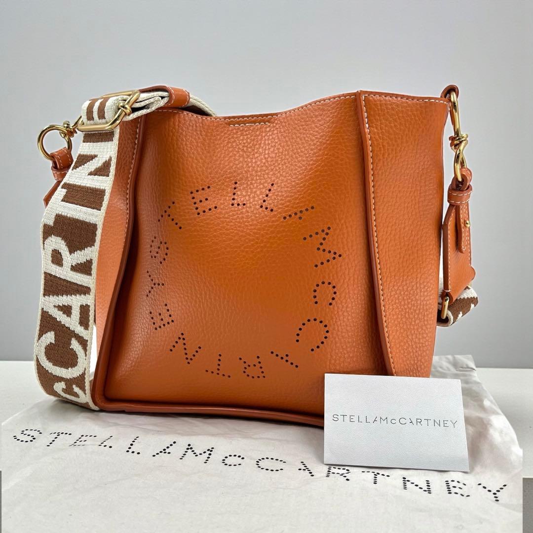 【極美品】 ステラマッカートニー ステラロゴ ショルダーバッグ オレンジ 保存袋
