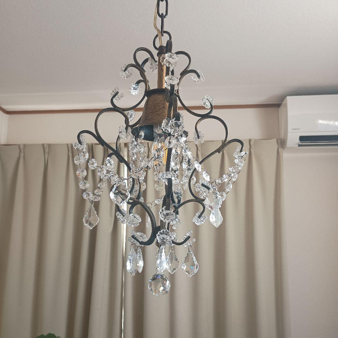 シャンデリア　１灯アンティークカラー　新品LED電球付　※修理済