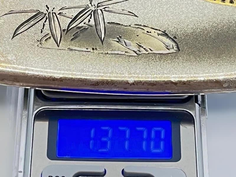 銀製 タバコケース 煙草入れ 虎紋　彫金　在銘　STERLING 950