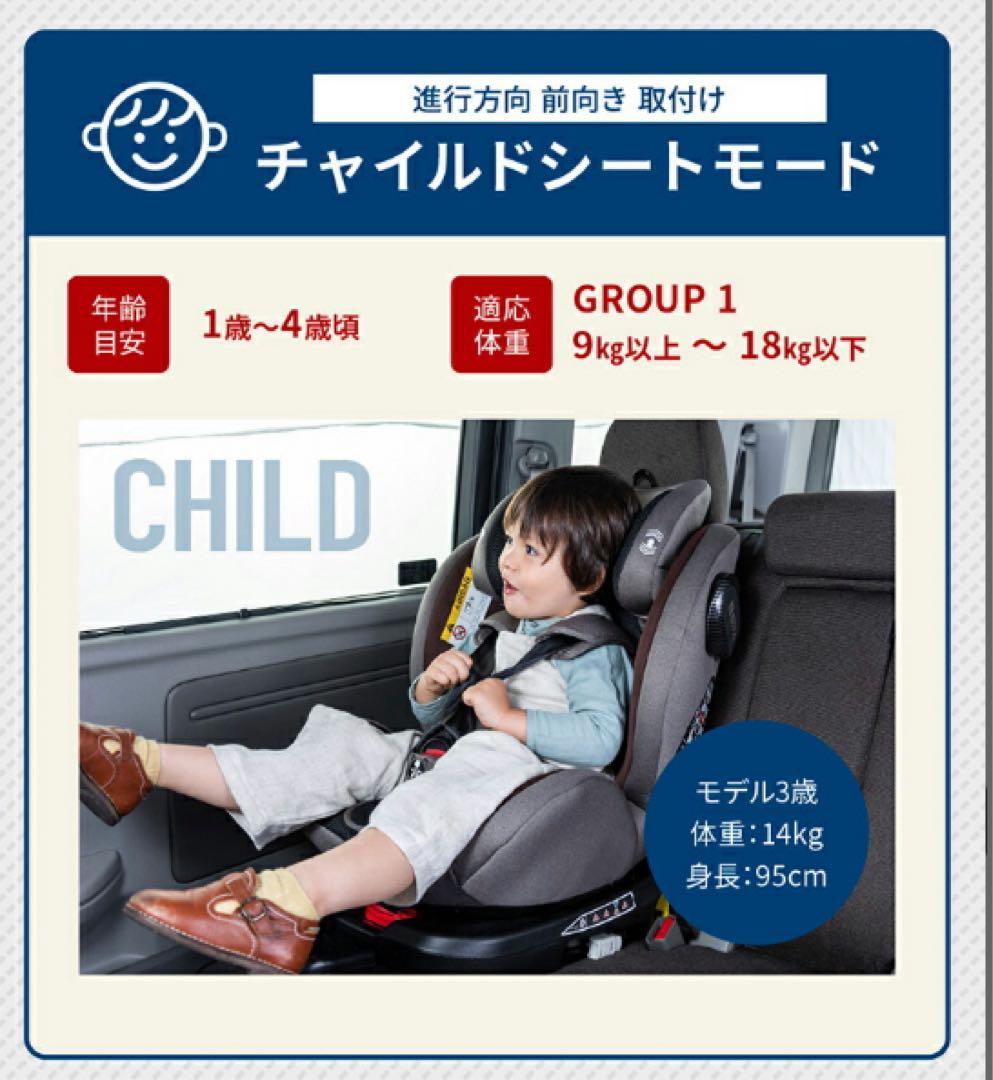 Nebio 車用チャイルドシート ブラウン ISOFIX対応