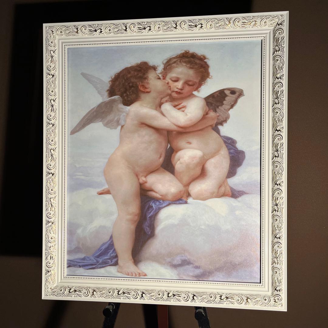 キャンバス プリントアート ブーグロー ファーストキス 絵画 額付 インテリア