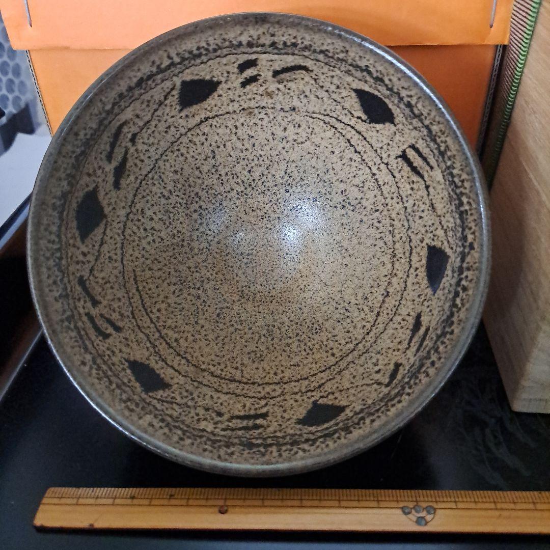 プルメリア　　 裏千家　茶道具　お庭焼　極上　天目茶盌　玳皮戔天目　銀杏図