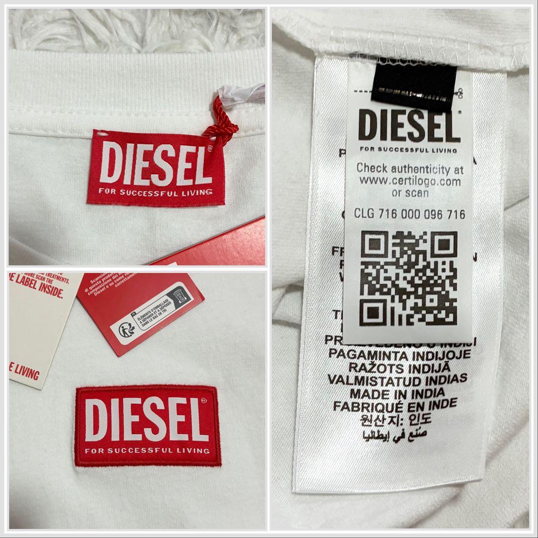 タグ付未使用品【DIESEL】Tシャツ カットソー 半袖 胸ロゴ刺繍 L