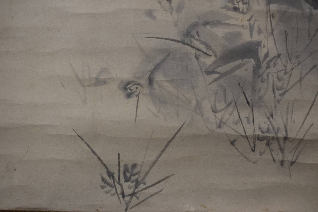 【真作】塩川文麟/月下秋草図/掛軸☆宝船☆Y-447　JM