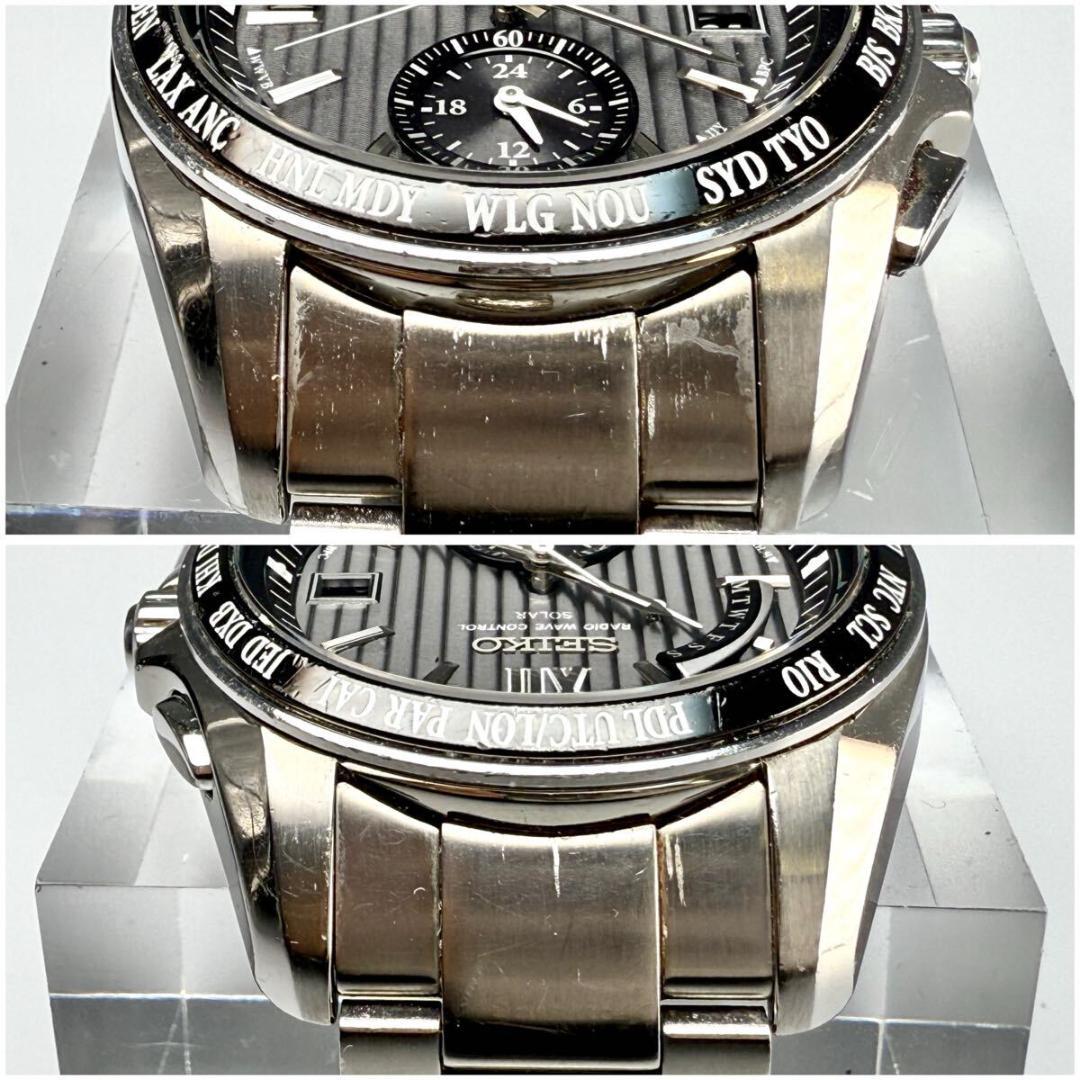 【稼働】セイコー 腕時計 ブライツ 電波ソーラー ブラック 8B54-0AW0