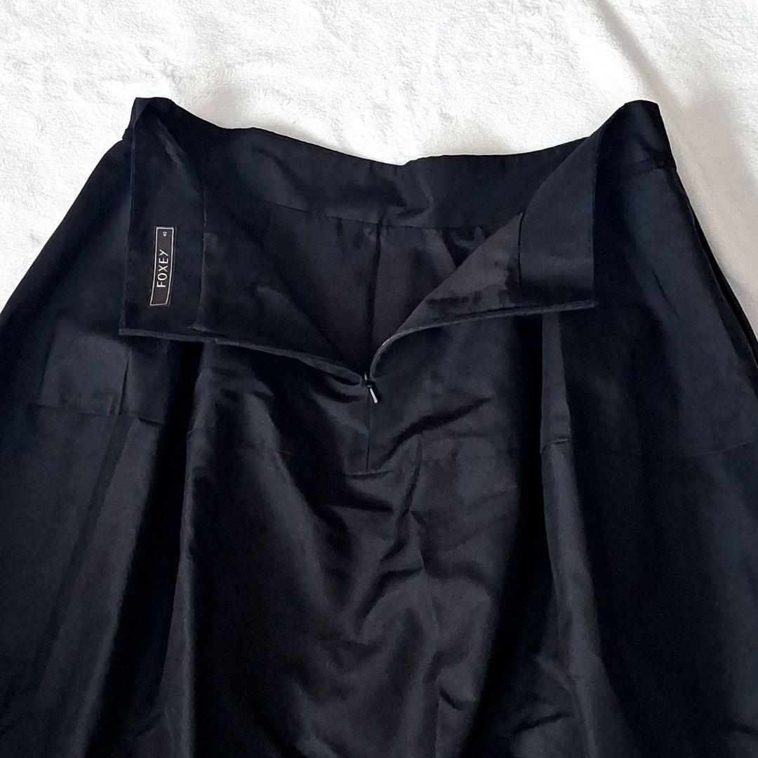 フォクシー FOXEY バルーンスカート シルク ブラック XL レディマカロン