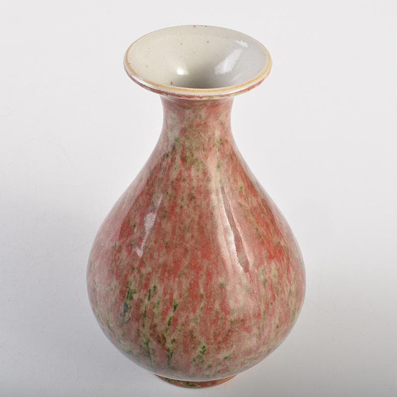 中国　缸豆紅釉　玉壺春瓶　V　R7329