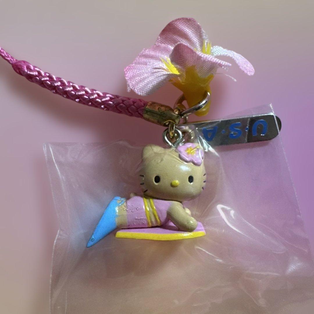 限定値下げ！！ハローキティ根付け　ハワイ限定　 日焼け　ストラップ　激レア