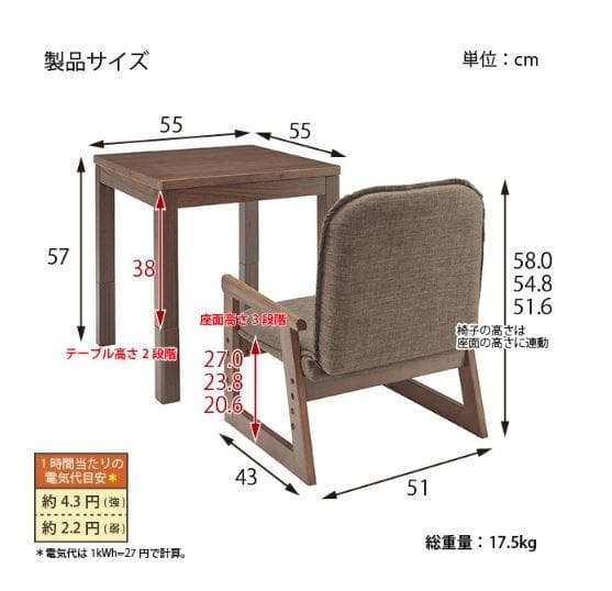 【ふじぽん様用】ユアサプライムス おひとり様用デスク なごみ こたつ3点セット