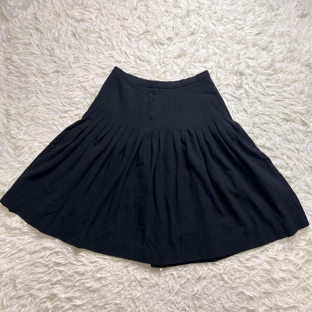 【美品】 CHANEL シャネル ココマーク プリーツ スカート ブラック 40