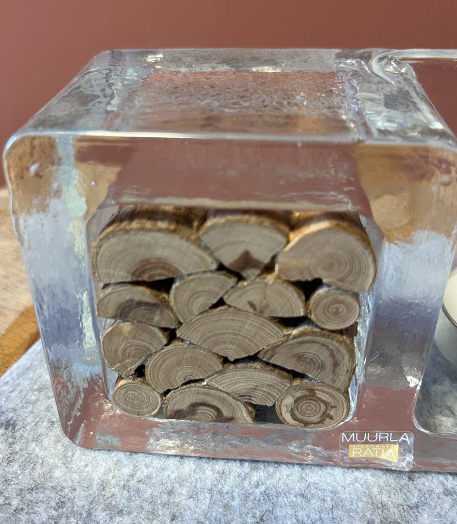 （再お値下げしました!）希少　MUURLA ガラスの暖炉の置物