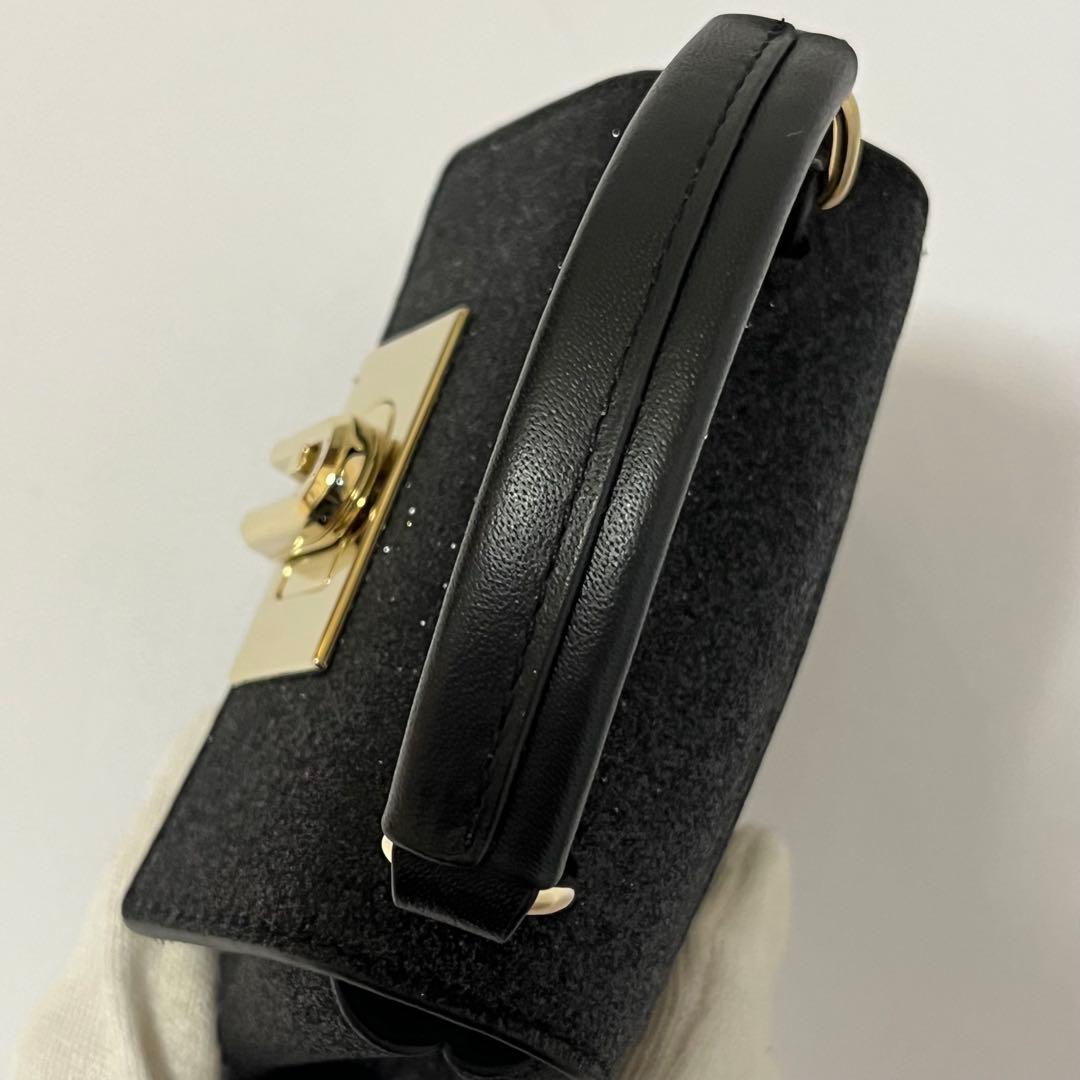 極美品✨フルラ　1927 2way ショルダーバッグ　ミニバッグ　グリッター　黒