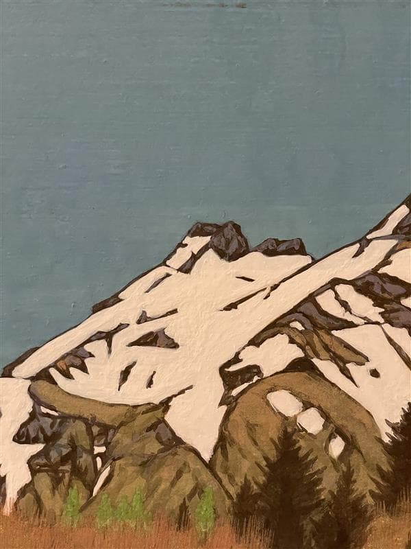 「真作」木下弘勝「芽生きの頃」風景画　油彩画　額装　サイン有り　P10号