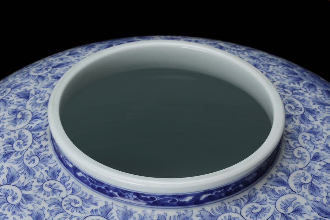 古伊万里 染付唐草文壺 高さ34cm 花瓶 大壺 花器 花入 古美術品 骨董品