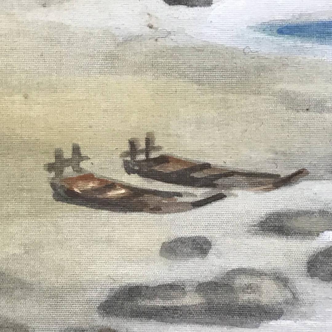 【真作】史芳/海浜涼風図/山水図/海岸図/掛軸/名家伝来/AC-226