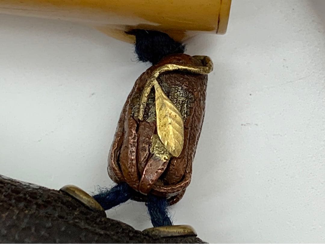 時代物 煙管 キセル 純銀 鳥山水図 煙草入れ たばこ入れ 鴨 緒締 銅地金象嵌