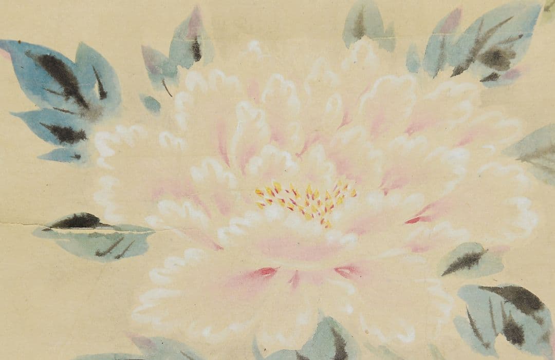 【牡丹図】狩野則信 2516 ボタン 狩野派古画　掛け軸　肉筆