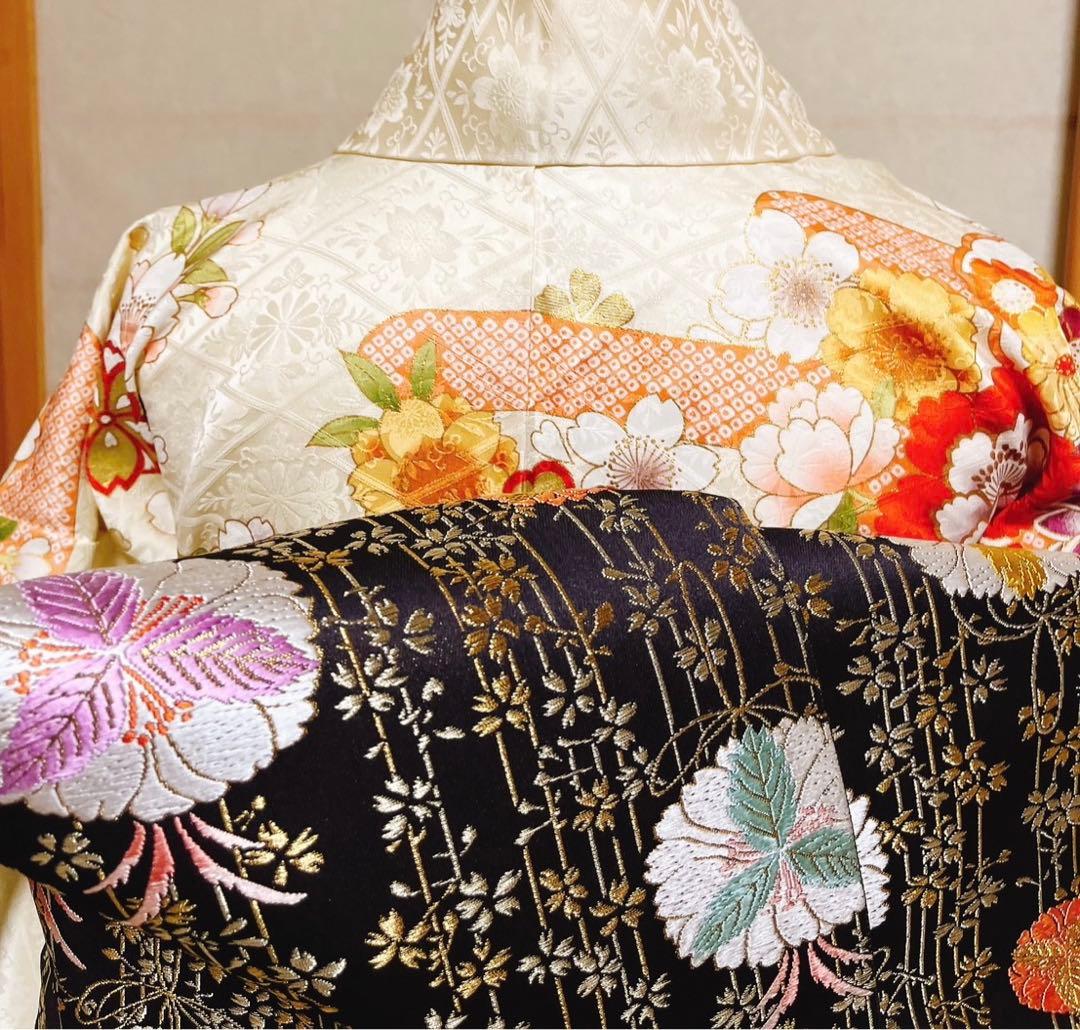 振袖　白　ホワイト　緑　振袖フルセット　成人式　結婚式　結納　袋帯