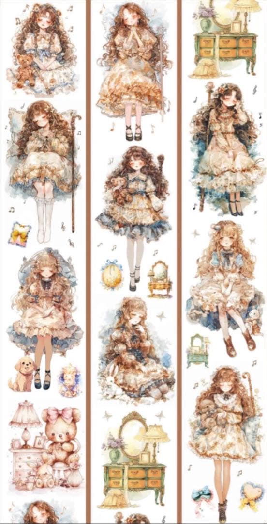 贝壳光 6cm×10m 安眠梦境 海外マスキングテープ　海外マステ　人物