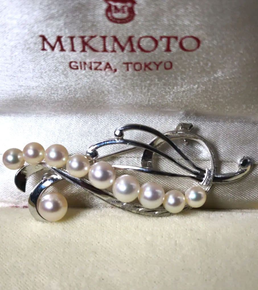 【美品 最高級!!】ミキモト ブローチ パール 本真珠 フォーマル 皇室御用達
