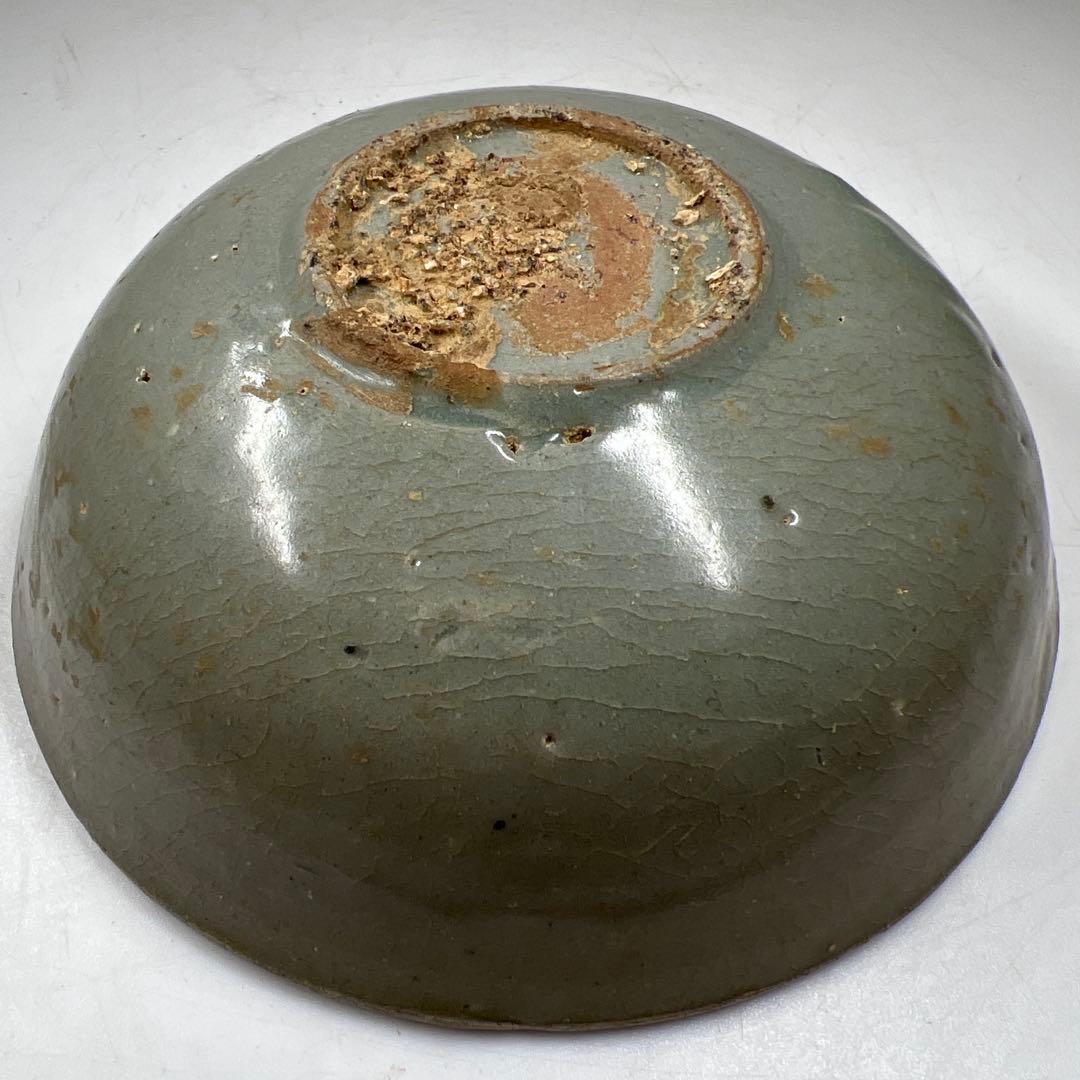 16世紀　高麗青磁白泥象嵌　鉢　直径17㎝　トヒト　本な7-0608☆1F