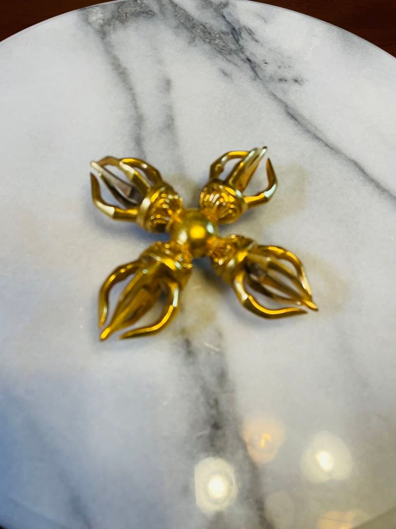 即日発送 チベット密教新品 カツマ 羯磨 十字 金剛杵 ダブルドルジェ 210g