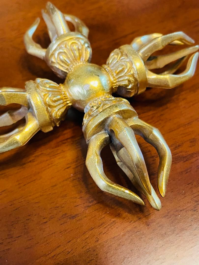 即日発送 チベット密教新品 カツマ 羯磨 十字 金剛杵 ダブルドルジェ 210g