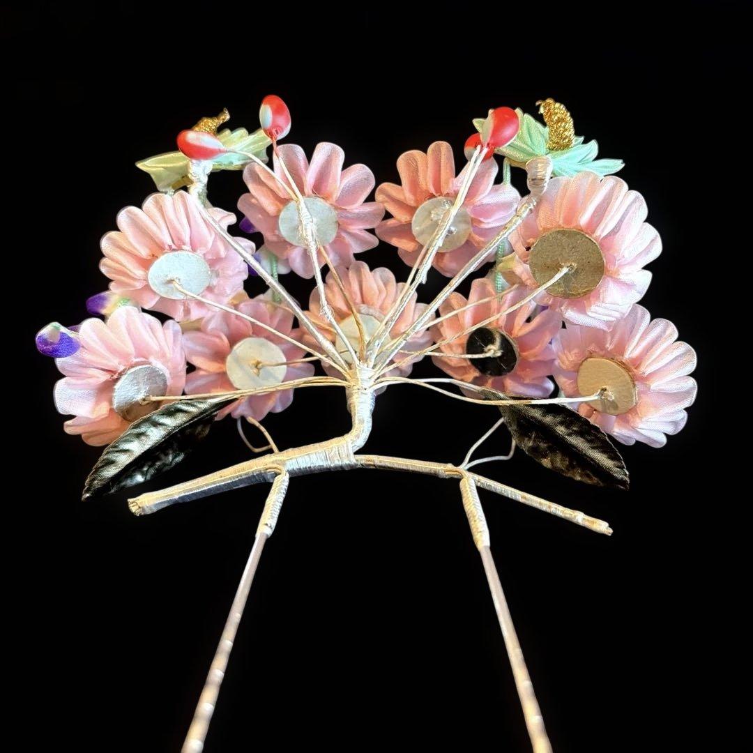 勝山髪飾り 七五三 7歳 (ピンク×藤)