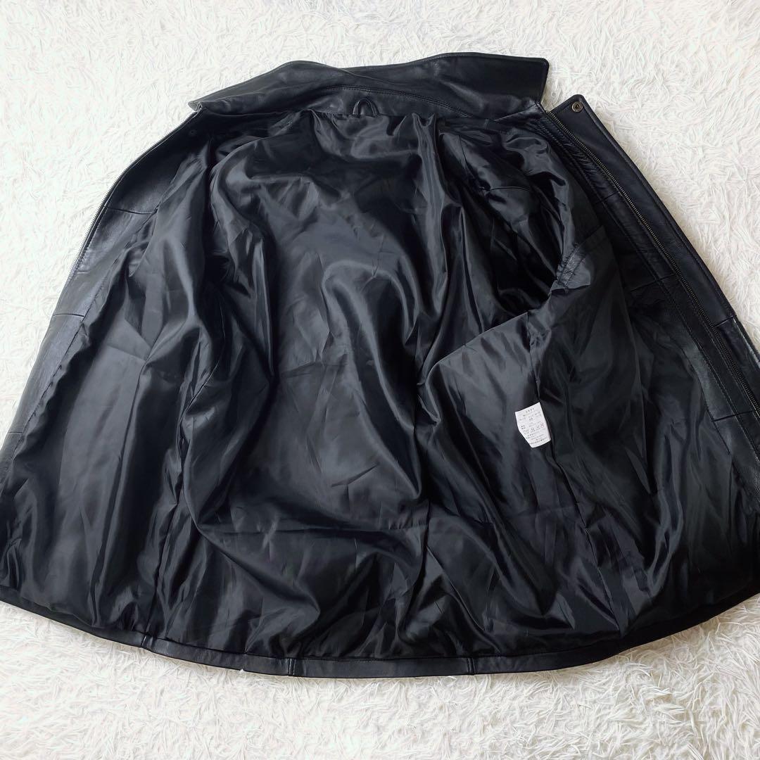 値下げ中4 VINTAGE ラムレザー ビッグ フィールドジャケット 羊革 黒