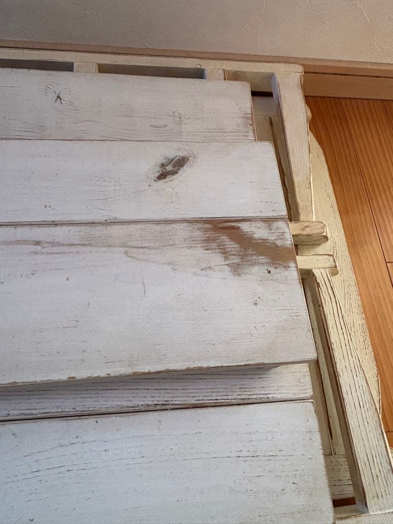 カントリー　折りたたみ木製棚　3段