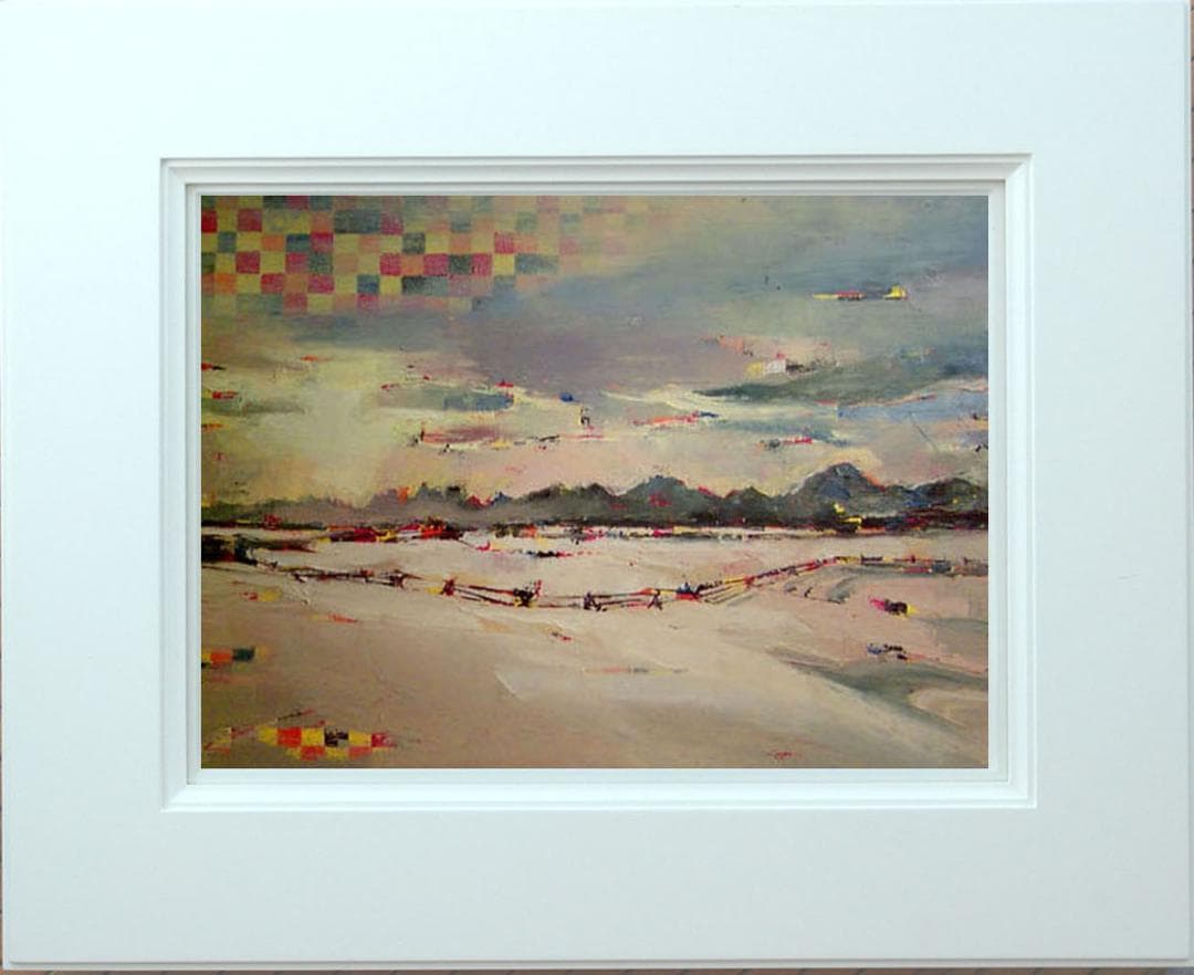 油絵 菅家令子 絵画インテリア額付(青緑＋金色の枠)uF6-060204 風景雪