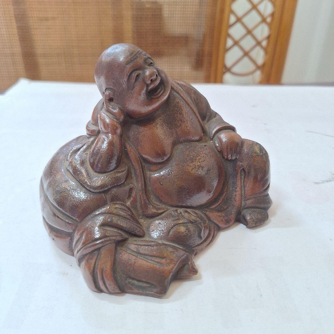 布袋様　陶器製　香炉