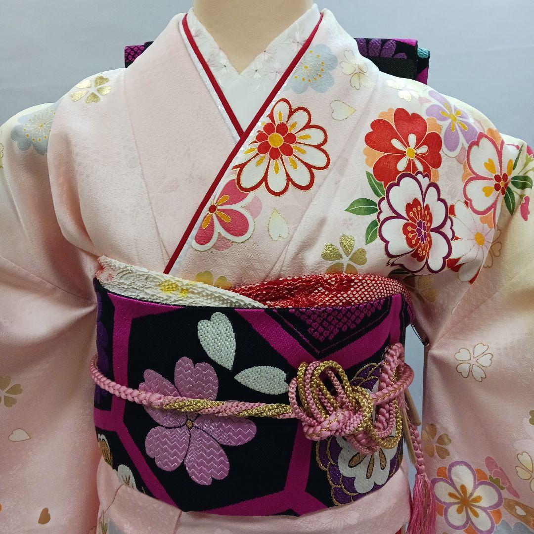 薄桃×薄黄　振袖フルセット　未使用品