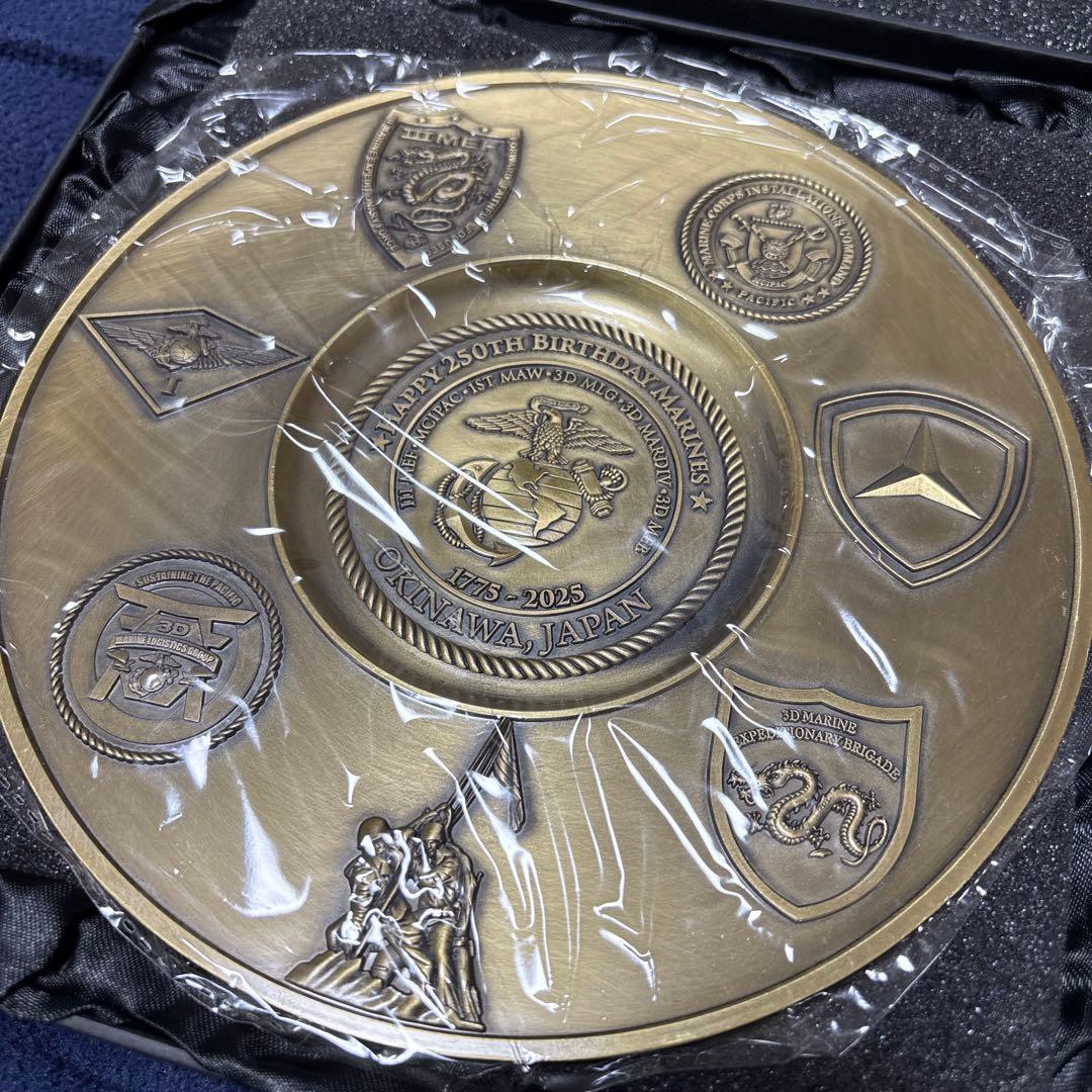 米海兵隊 生誕250周年記念プレート 沖縄製 マリンコボール
