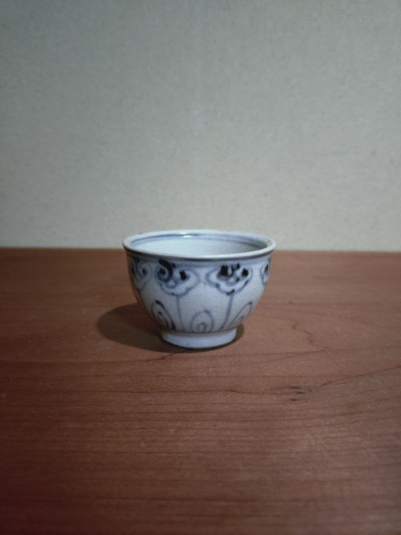 安南 青花 花紋 盃