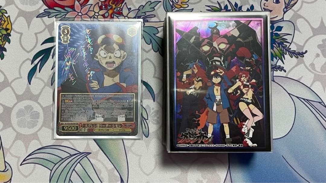 ヴァイスシュヴァルツ　グレンラガン デッキ　スリーブ付き　シモンサイン有り