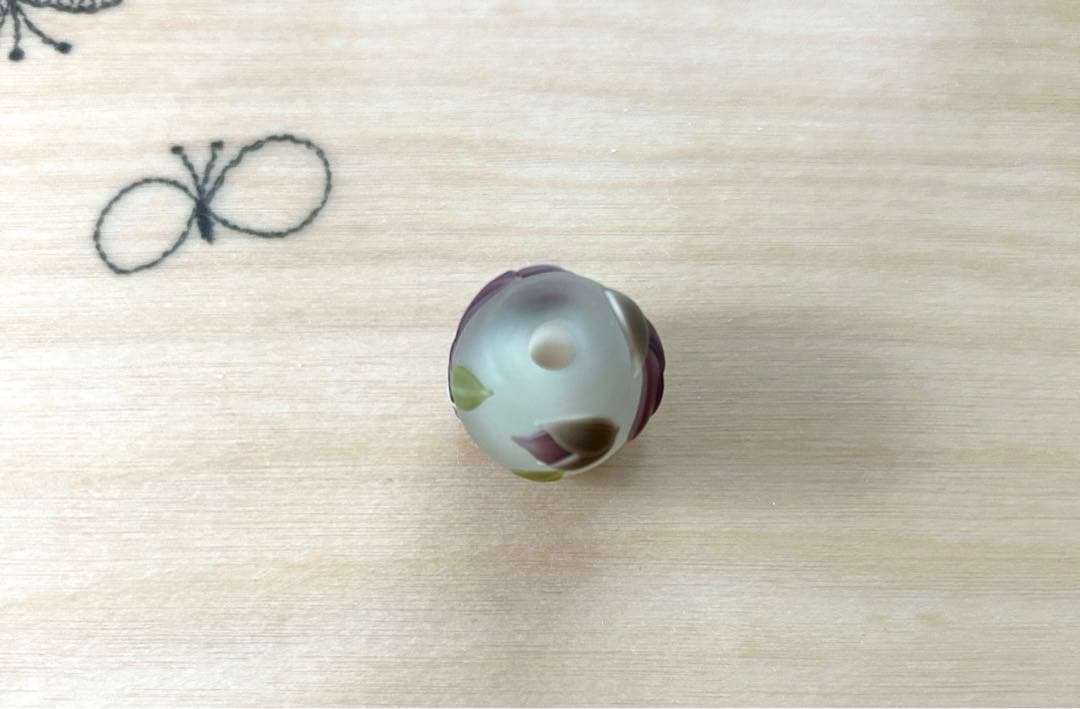 コアガラス　とんぼ玉　紫木蓮　新品未使用